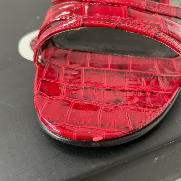 Red Croco Patent Sandals - Picture 7 of 7